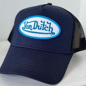 NWT Von Dutch Navy Blue and Black Classic Trucker Hat - Adjustable SnapBack